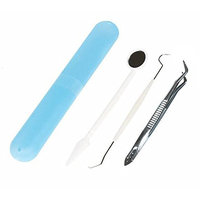 1Set(3PCS) Professional Stainless Steel Dental Instrument Mirror Tweezers Needle Teeth Cleaning Tool Metal Toothpick Bend Curved Blemish Extractor Teeth Hooks Remove Blackheads With Box