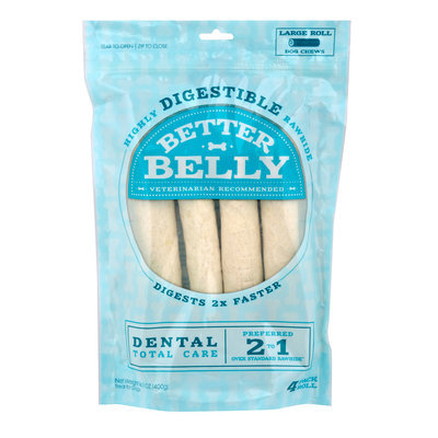 Better Belly Large Rawhide Total Dental Care Dog Chews