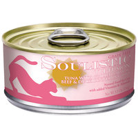 Soulistic Tri-Fusion Tuna with Grilled Salmon, Beef and Duck Dinner Adult Canned Cat Food in Gravy, 5.5 oz, Case of 8