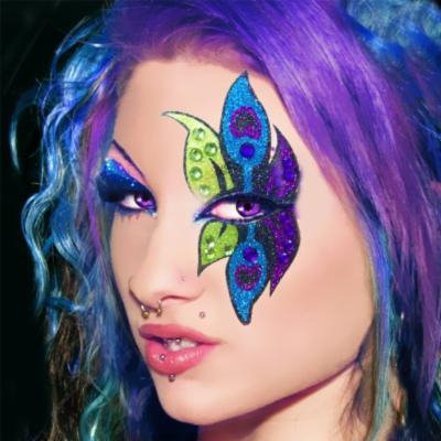 Xotic Eyes Peacock Glitter Professional Eye Make up Costume Accessory