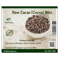 Raw Cacao Nibs from Ecuador - 100% Pure, Raw and all Natural. Non-GMO, Gluten-Free, Vegan - 5 Pounds