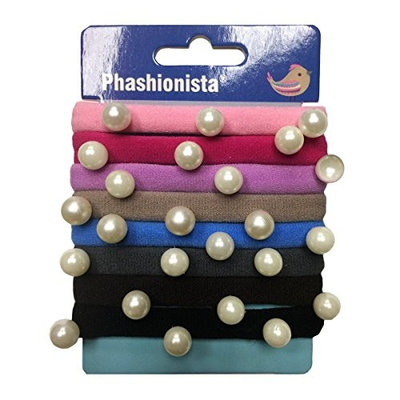 8 pcs no-damage Soft metal free elastics with Pearls for Girls Kids ladies Baby