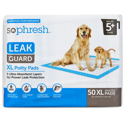 So Phresh X-Large Leak Guard Quilted Potty Pads, 50 CT