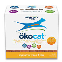 Healthy Pet okocat featherweight Naturally Lightweight Clumping Wood Cat Litter, 11 lbs.