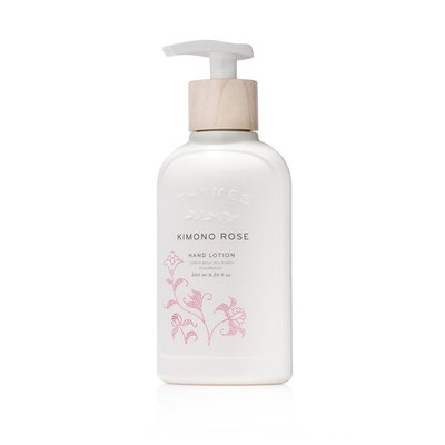 Thymes - Kimono Rose Hand Lotion with Pump - With Moisturizing Shea Butter, Vitamin E, and Vanilla Rose Scent - 8.25 oz