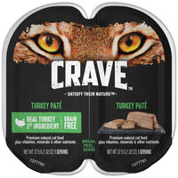 Mars Petcare Crave Grain Free High Protein Turkey Pate Wet Cat Food Trays (1 Twin Pack, 2.6 oz)