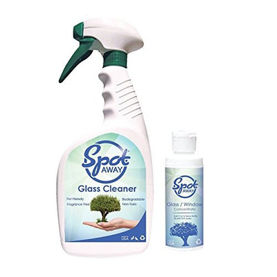 Spotless Glass Cleaner, Biodegradable, No Ammonia, and Pet-Safe 32 oz 2 Pack + 4oz Concentrate