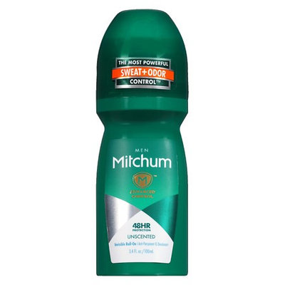 Mitchum Men Roll-On Antiperspirant & Deodorant Unscented 3.4 fl oz(pack of 4)