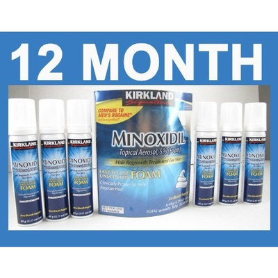 Kirkland Minoxidil for Men Hair Regrowth Treatment, Easy-to-Use Foam, 12 x 2.11Oz (12 Month Supply)