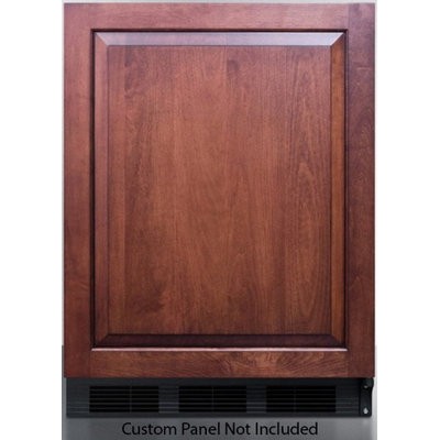 SUMMIT Commercially approved built-in undercounter all-refrigerator with black exterior and 32 inch height for ADA counters; door accepts full overlay panels