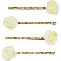 The Vintage Cosmetic Company Small Cream Flower Bobby Pins