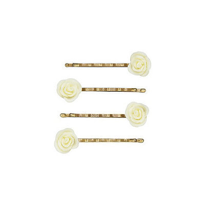 The Vintage Cosmetic Company Small Cream Flower Bobby Pins