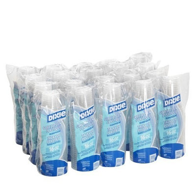 Dixie CP16DX Clear Plastic PETE Cups, Cold, 16oz, WiseSize, 25 Per Pack (Case of 20)