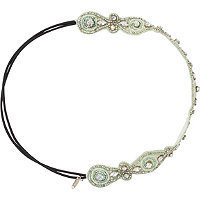 Pink Pewter Mint Beaded Circle Head Wrap