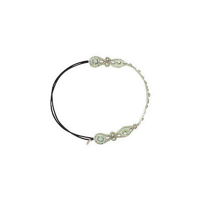Pink Pewter Mint Beaded Circle Head Wrap