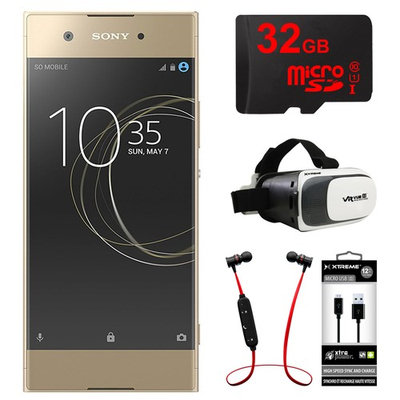 Sony XA1 16GB 5-inch Smartphone, Unlocked - Gold w/ 32GB Bundle