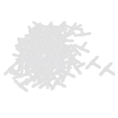 100pcs Fish Tank Aquarium White Plastic T Type 3 Way Air Water Tube Connector