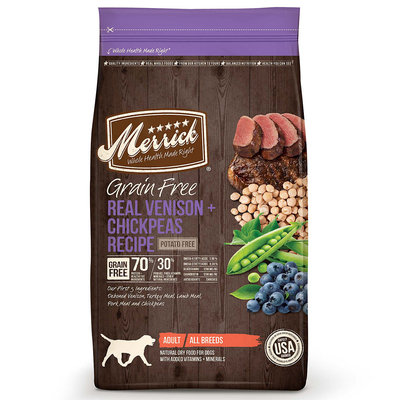 Merrick Grain Free Real Venison and Chickpeas Recipe Adult Dry Dog Food