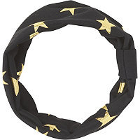 Scunci Black Headwrap w/ Gold Stars