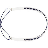 Scunci White Headwrap w/Navy Stones