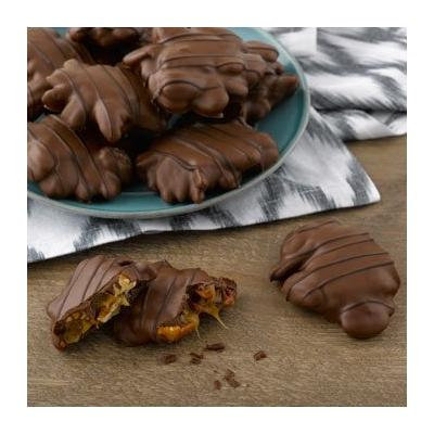 Milk Chocolate Pecan Caramel Clusters