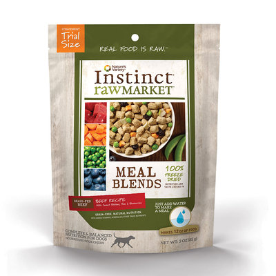 Instinct Raw Market Meal Blends Beef Recipe Freeze Dried Food for Dogs