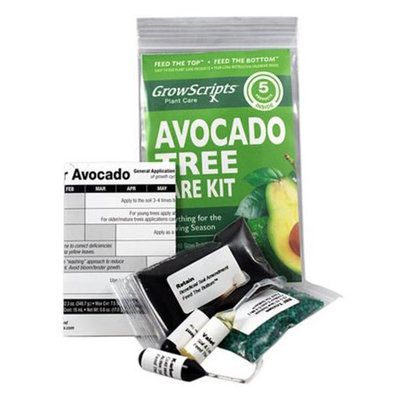 Growscripts 5PC Avocado Tree Care Kit for Small Patio/Indoor Trees Grown in Containers