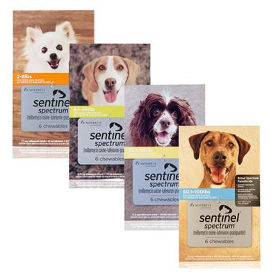 Sentinel Spectrum Chewables for Dogs 8.1-25 lbs 6 Chewables
