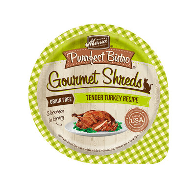 Merrick Purrfect Bistro Gourmet Shreds Tender Turkey Recipe Wet Cat Food, 3.5 oz.