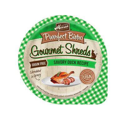 Merrick Purrfect Bistro Gourmet Shreds Savory Duck Recipe Wet Cat Food, 3.5 oz.
