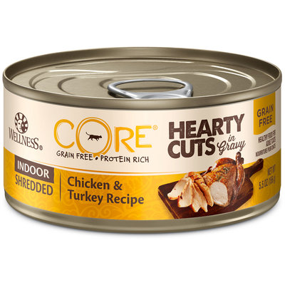 Wellness CORE Natural Grain Free Hearty Cuts Indoor Chicken and Turkey Canned Cat Food