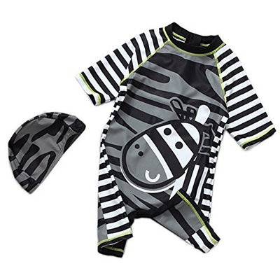 StylesILove Baby Boy Kids Zebra Costume Swimsuit and Hat (3T)