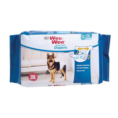Four Paws Wee Wee Disposable Diapers, Large 12ct