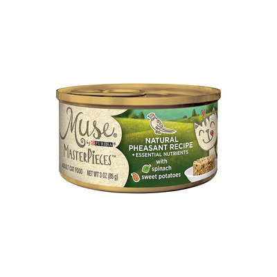 Muse by Purina MasterPieces Natural Pheasant Recipe accented with Sweet Potato & Spinach Cat Food, 3 oz, Case of 24