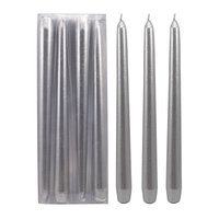 St. Nicholas Square® Glitter Unscented Taper Candle 4-piece Set, Silver