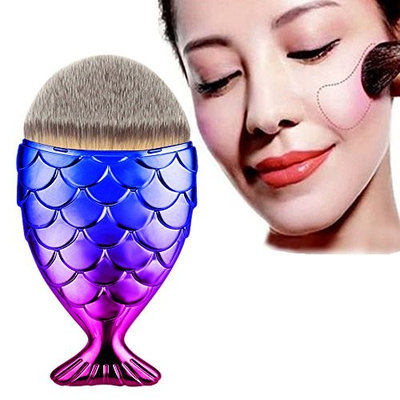 Doinshop Makeup Brush Fish Scale Fishtail Bottom Brush Powder Blush Cosmetic Brush