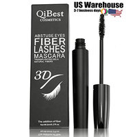 2Pcs QiBest Waterproof Eye Mascara 3D Fiber Curling Lash Makeup Eyelash Set