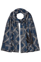 Printed Cotton Scarf with Cashmere Gr. ONE SIZE