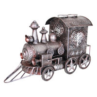 Exhart Metal Train Statue Outdoor Decor, Multi/None