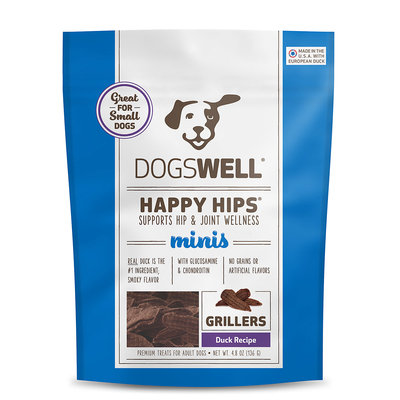 Dogswell Happy Hips Minis Duck Grillers Dog Treats, 4.8oz