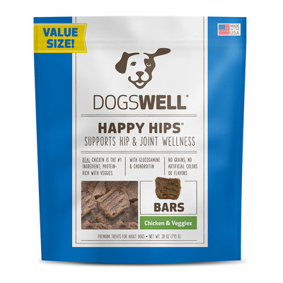 Dogswell Happy Hips Bars Chicken & Veggie Dog Treats