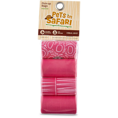 So Phresh Pets on Safari Pink Print Pick Up Bags, 120 count
