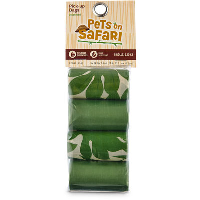 So Phresh Pets on Safari Green Print Pick Up Bags, 120 count