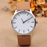 2017 Fashion Simple Style Men's Watch PU Leather Strap Analog Quartz Wrist Watch