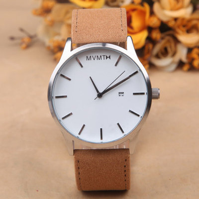 2017 Fashion Simple Style Men's Watch PU Leather Strap Analog Quartz Wrist Watch