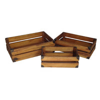 Cheungs 3 Piece Wooden Slat Crate Set