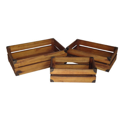 Cheungs 3 Piece Wooden Slat Crate Set