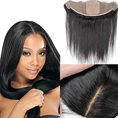 13x4 Full Silk Base Lace Frontal Closure Straight Ear To Ear Brazilian Virgin Best Remy Human Hair Lace Front Closures Invisible Knots With Baby Hair Natural Color 14 inches