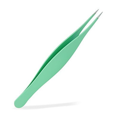 OceanPure Stainless Steel Ingrown Hair / Splinter Beauty Tweezer (Green) by OceanPure