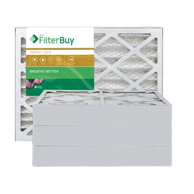 10x16x4 AFB Gold MERV 11 Pleated AC Furnace Air Filter. Filters. 100% produced in the USA. (Pack of 4)